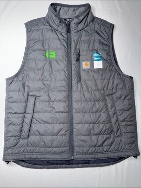 Carhartt Rain Defender Gilliam Puffer Vest Men's L Gray OV2286 Relaxed Fit